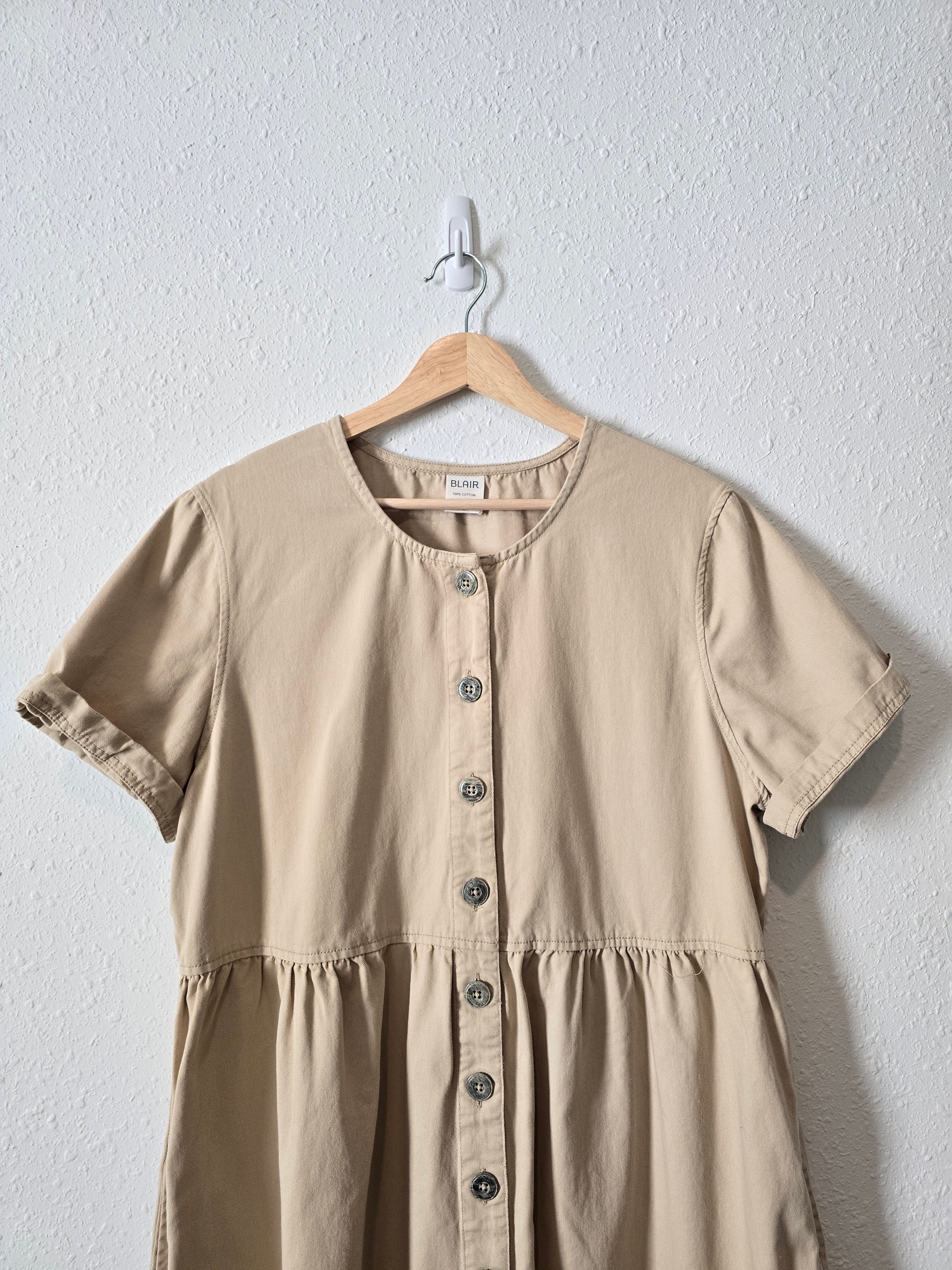 Neutral Babydoll Midi Dress (L)