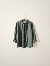 Zara Green Linen Blend Button Up (XL)