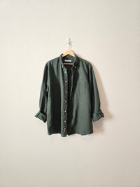 Zara Green Linen Blend Button Up (XL)