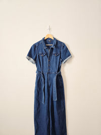 Paige Wide Leg Coverall Jumpsuit (L)