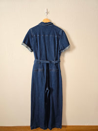 Paige Wide Leg Coverall Jumpsuit (L)