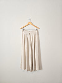 NEW Wide Leg Linen Blend Pants (L)