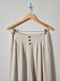 NEW Wide Leg Linen Blend Pants (L)