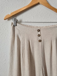 NEW Wide Leg Linen Blend Pants (L)