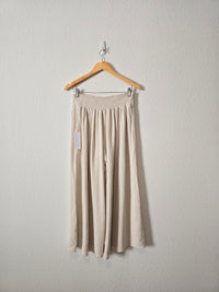 NEW Wide Leg Linen Blend Pants (L)