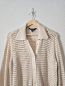 Oversized Button Up Crochet Sweater (S)