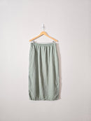 Vintage Green Linen Maxi Skirt (L)