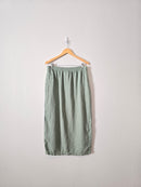 Vintage Green Linen Maxi Skirt (L)