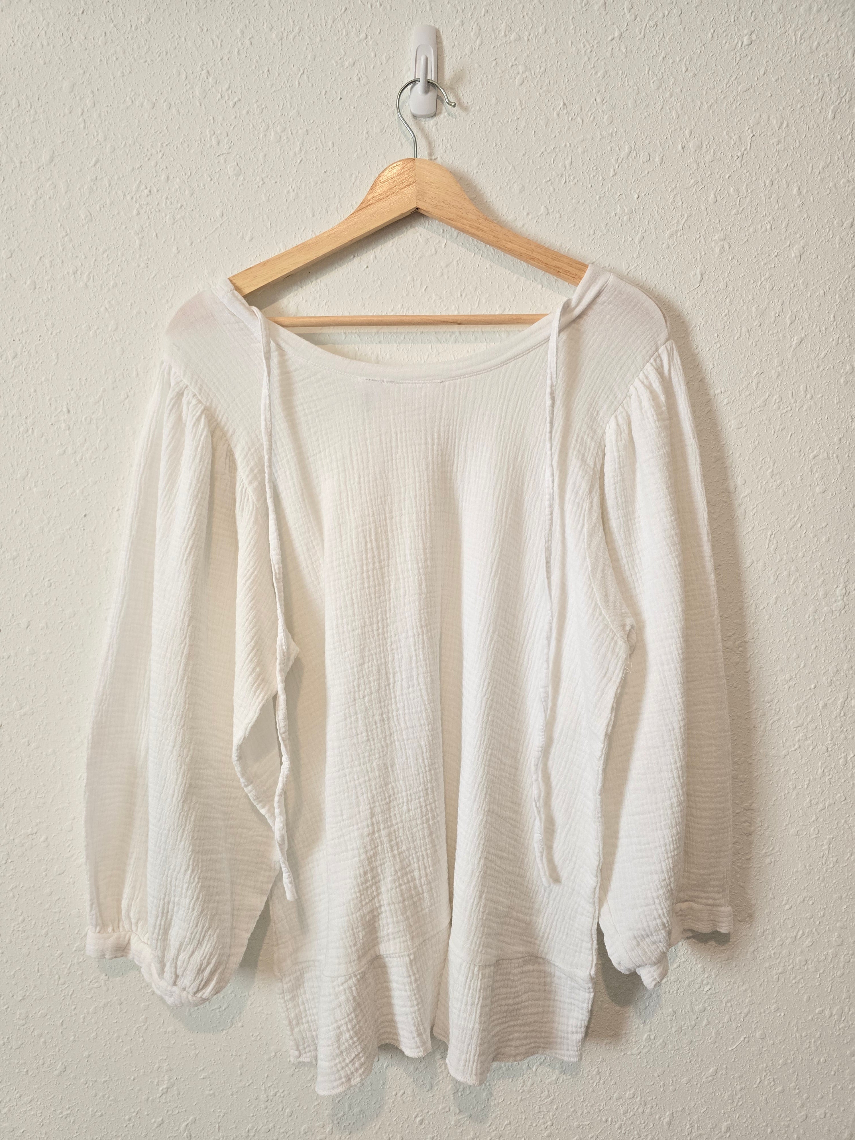 Oversized Gauze Puff Sleeve Top (M)