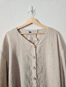 Oversized Button Up Linen Shirt (S)