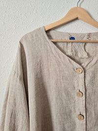 Oversized Button Up Linen Shirt (S)