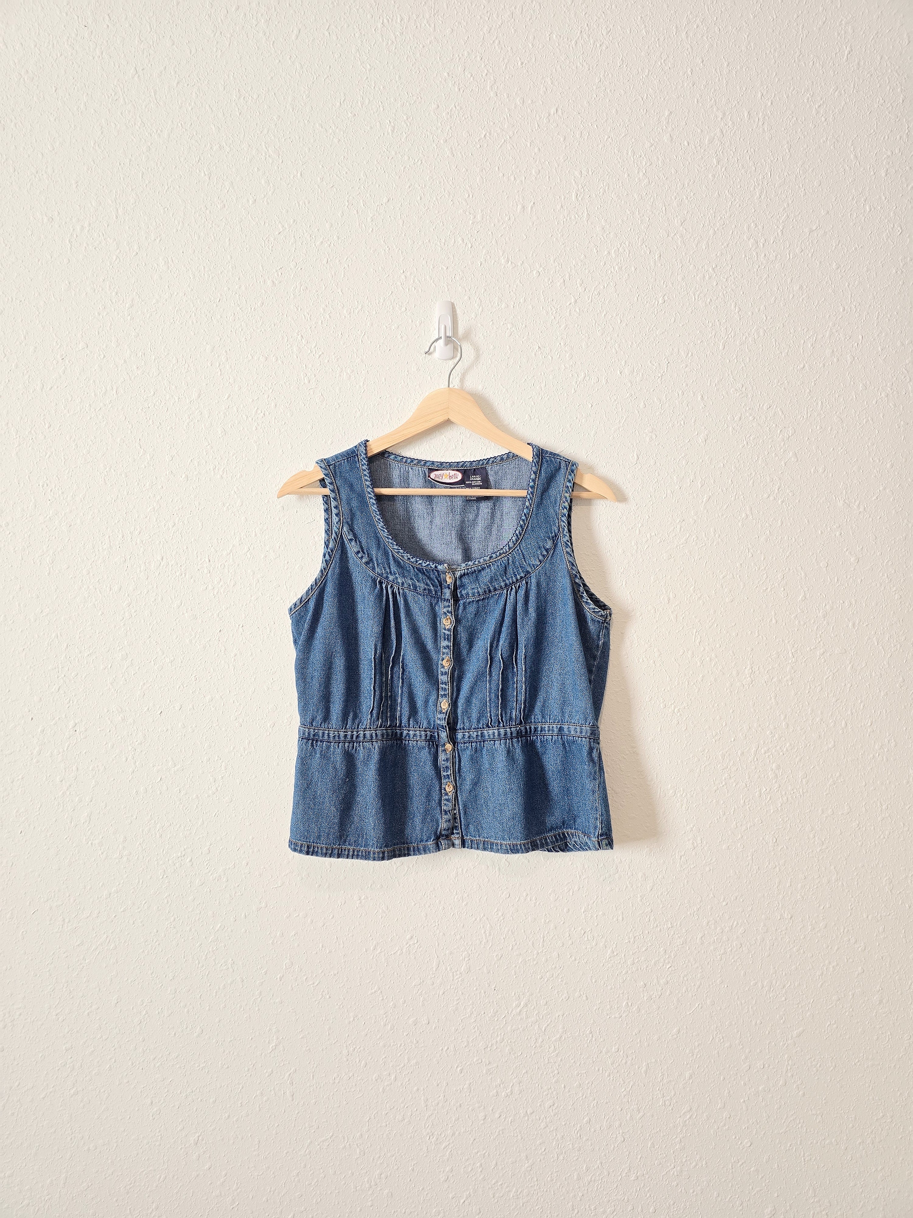 Vintage Denim Button Up Tank (L)