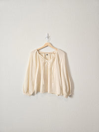 Cotton Gauze Puff Sleeve Top (M)