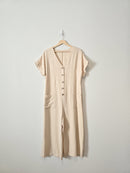 Button Up Wide Leg Jumpsuit (L)