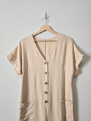 Button Up Wide Leg Jumpsuit (L)