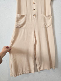 Button Up Wide Leg Jumpsuit (L)