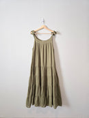 Olive Textured Midi Dress (XL)