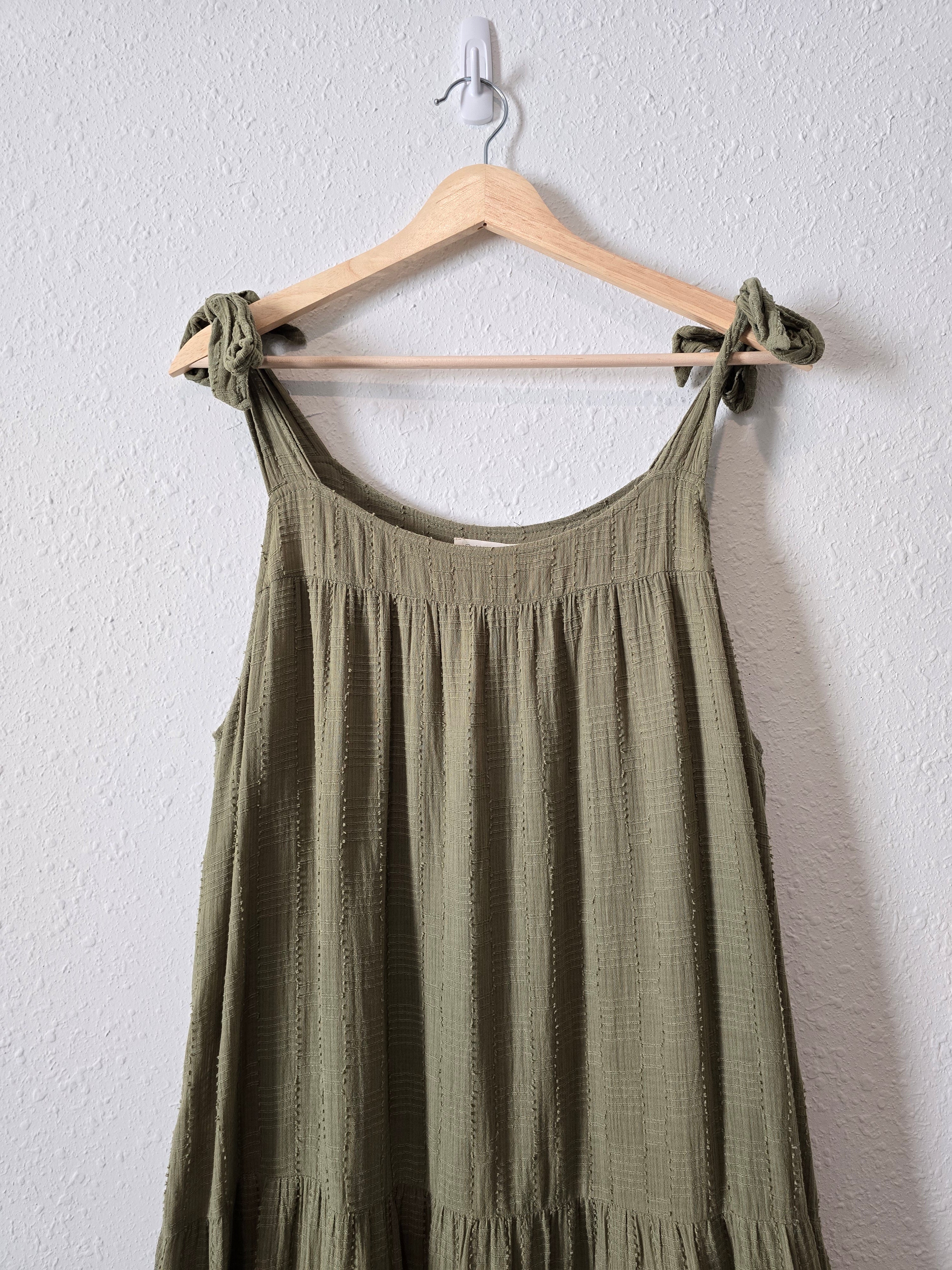 Olive Textured Midi Dress (XL)