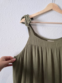 Olive Textured Midi Dress (XL)