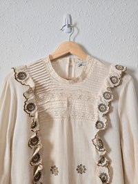 Zara Floral Eyelet Top (L)