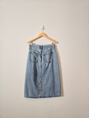 High Rise Denim Midi Skirt (8)