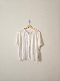 Eileen Fisher Linen Button Up Tee (L)