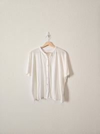 Eileen Fisher Linen Button Up Tee (L)