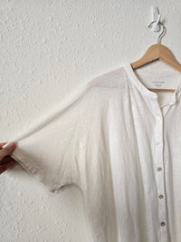 Eileen Fisher Linen Button Up Tee (L)