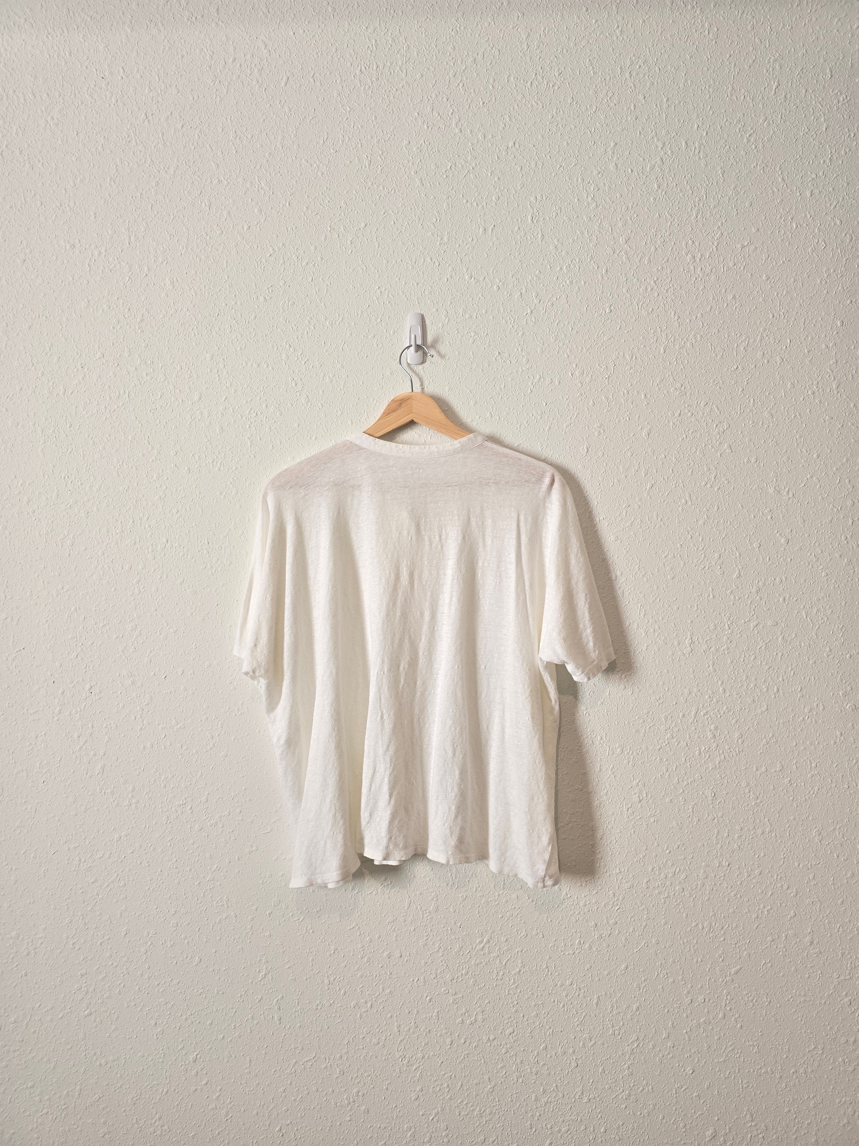 Eileen Fisher Linen Button Up Tee (L)