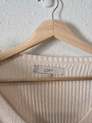 Cream Ribbed Knit Sweater (XL)