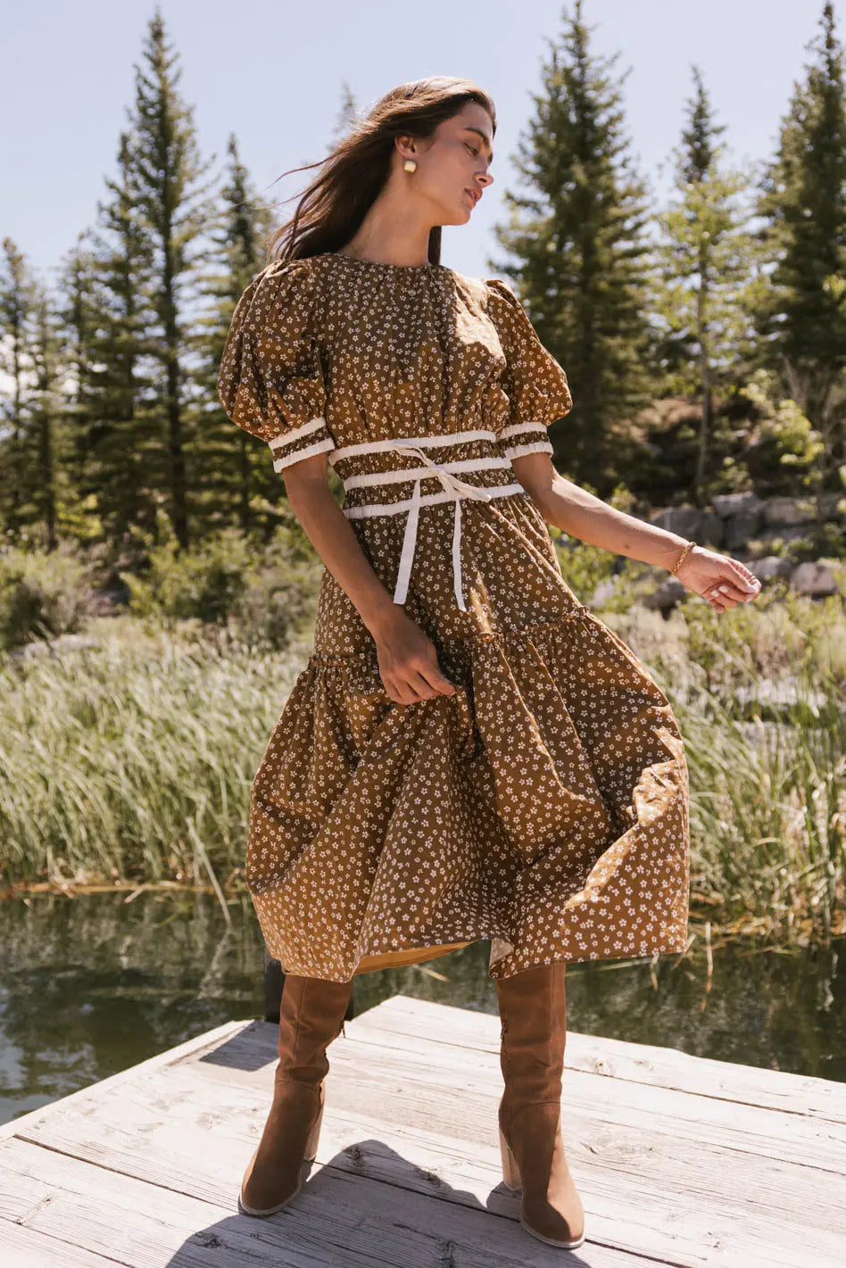 NEW Bohme Floral Midi Dress (L)
