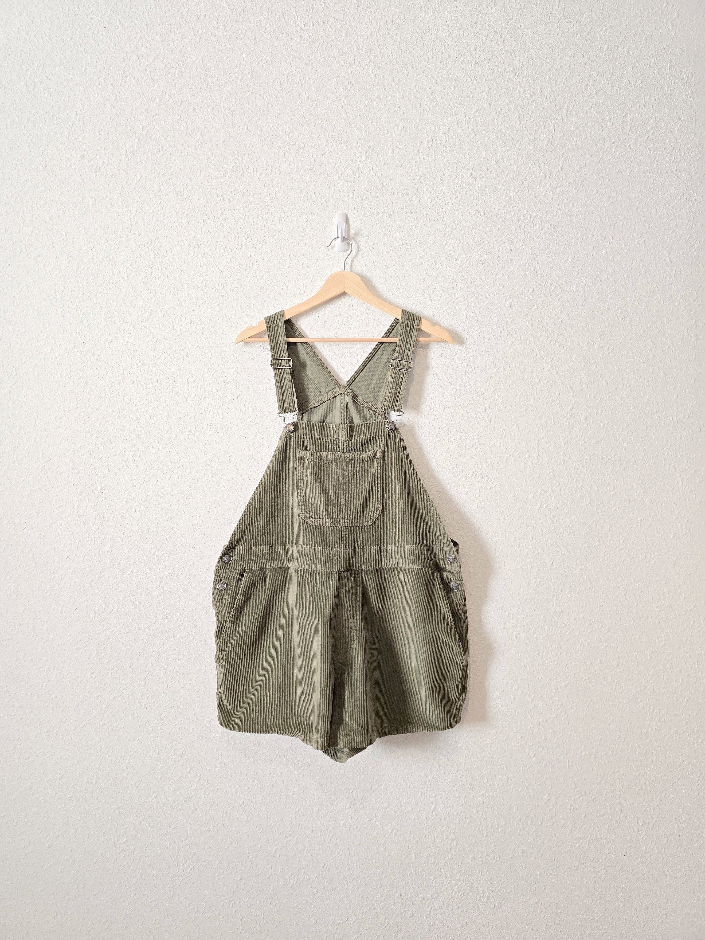 Olive Corduroy Shortalls (XXL)