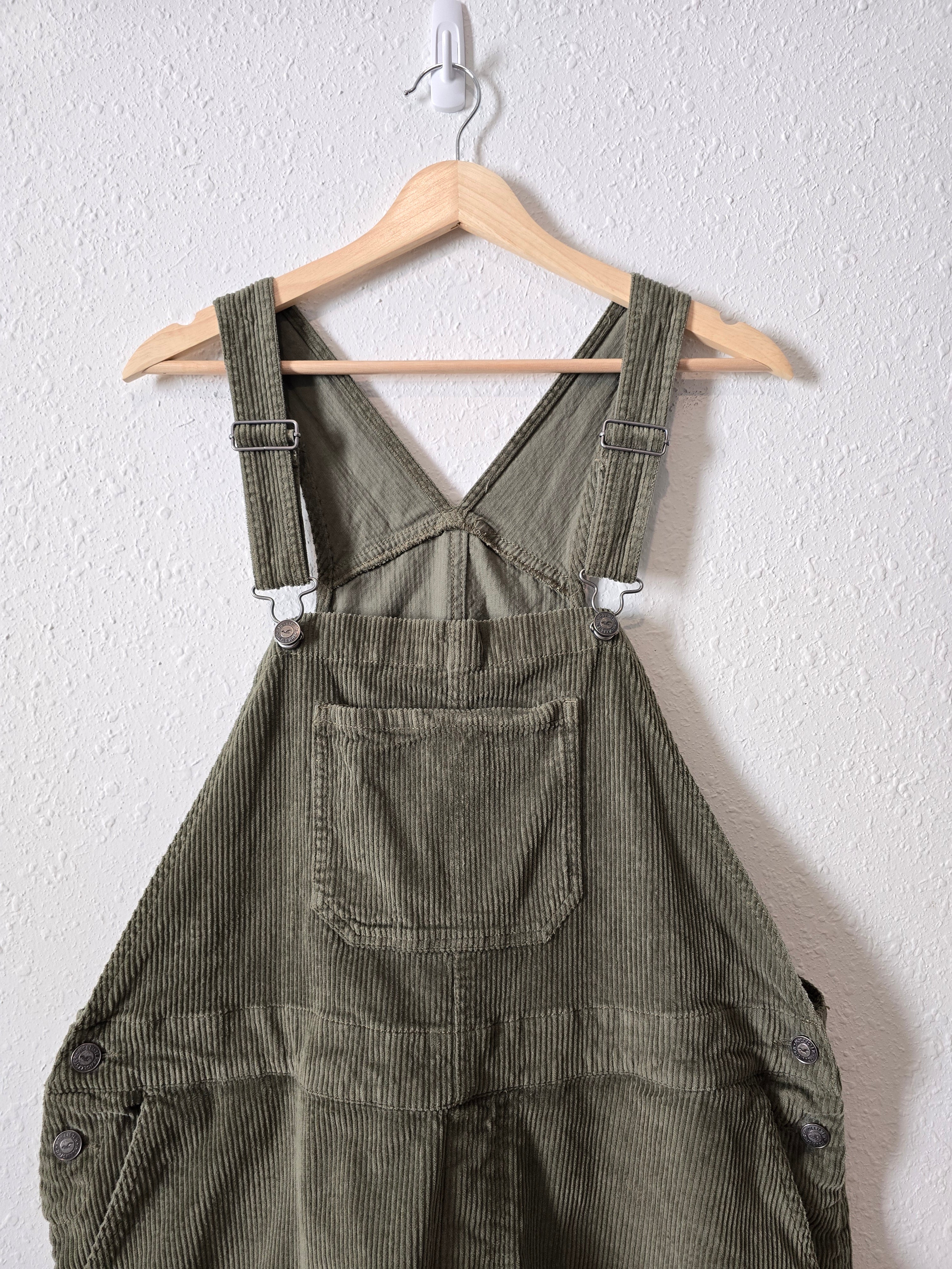 Olive Corduroy Shortalls (XXL)