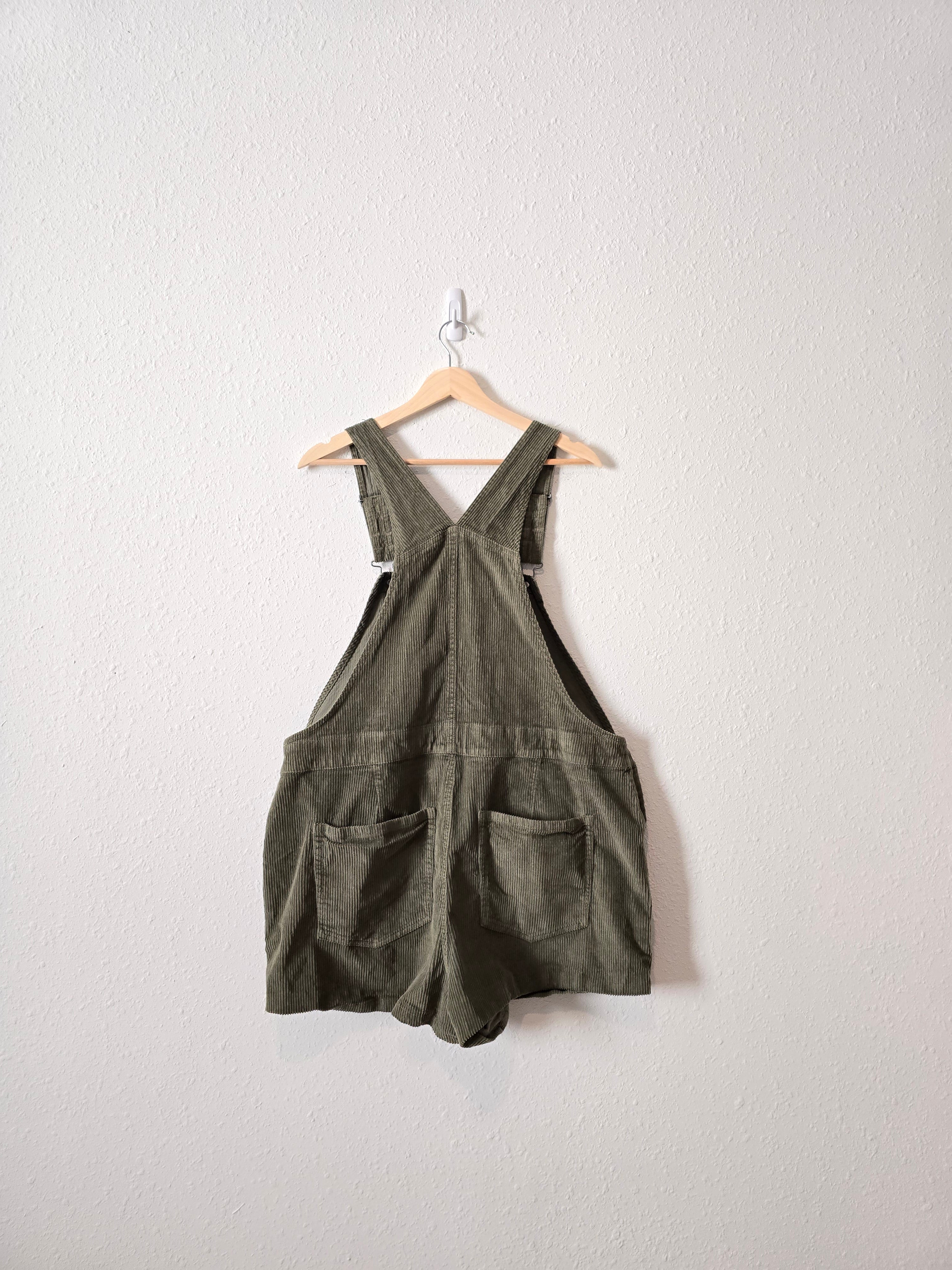 Olive Corduroy Shortalls (XXL)