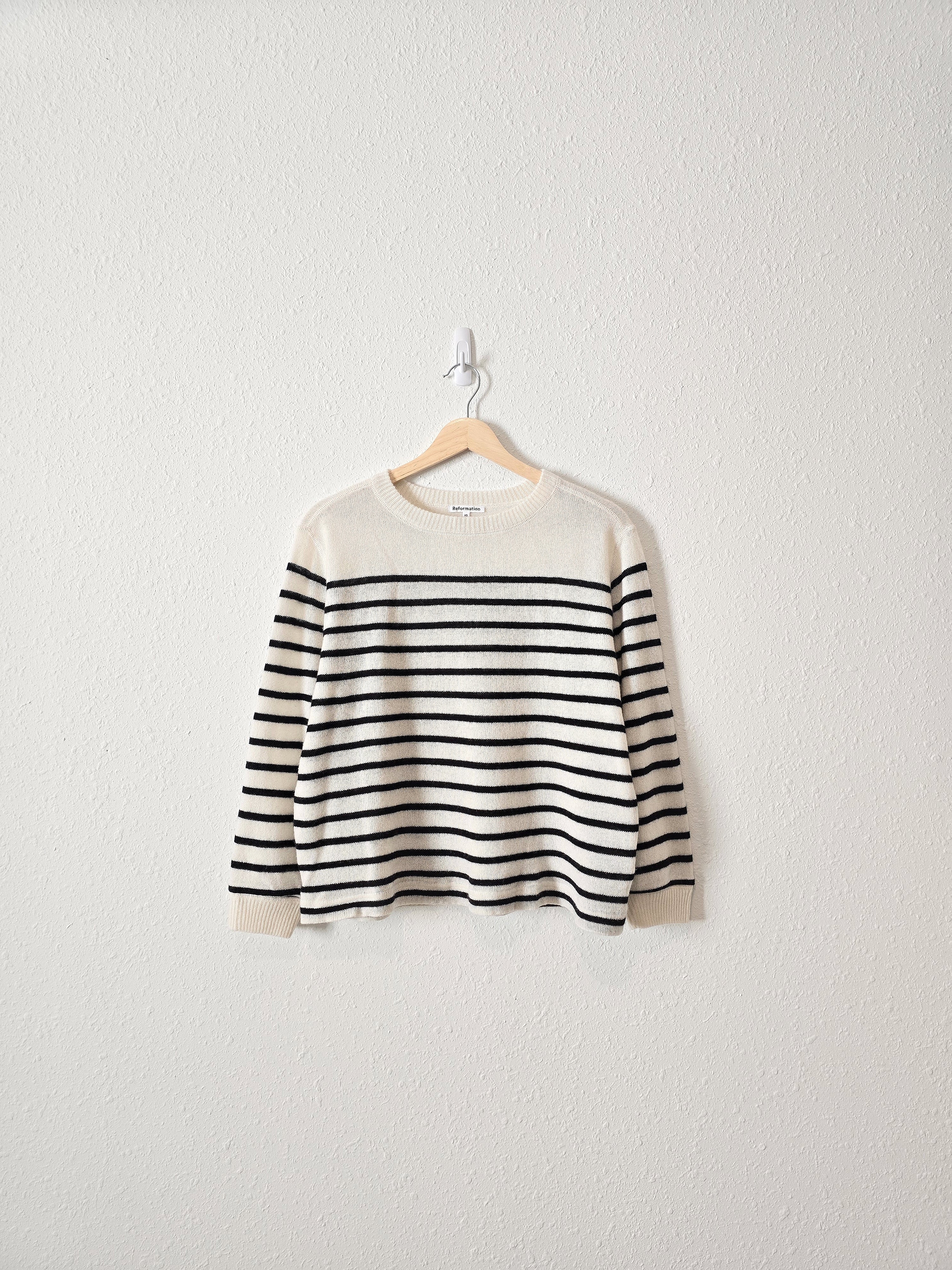 Reformation Cashmere Striped Sweater (XS)