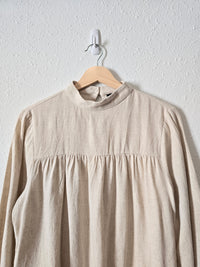 Roolee Oat Linen Babydoll Top (S)