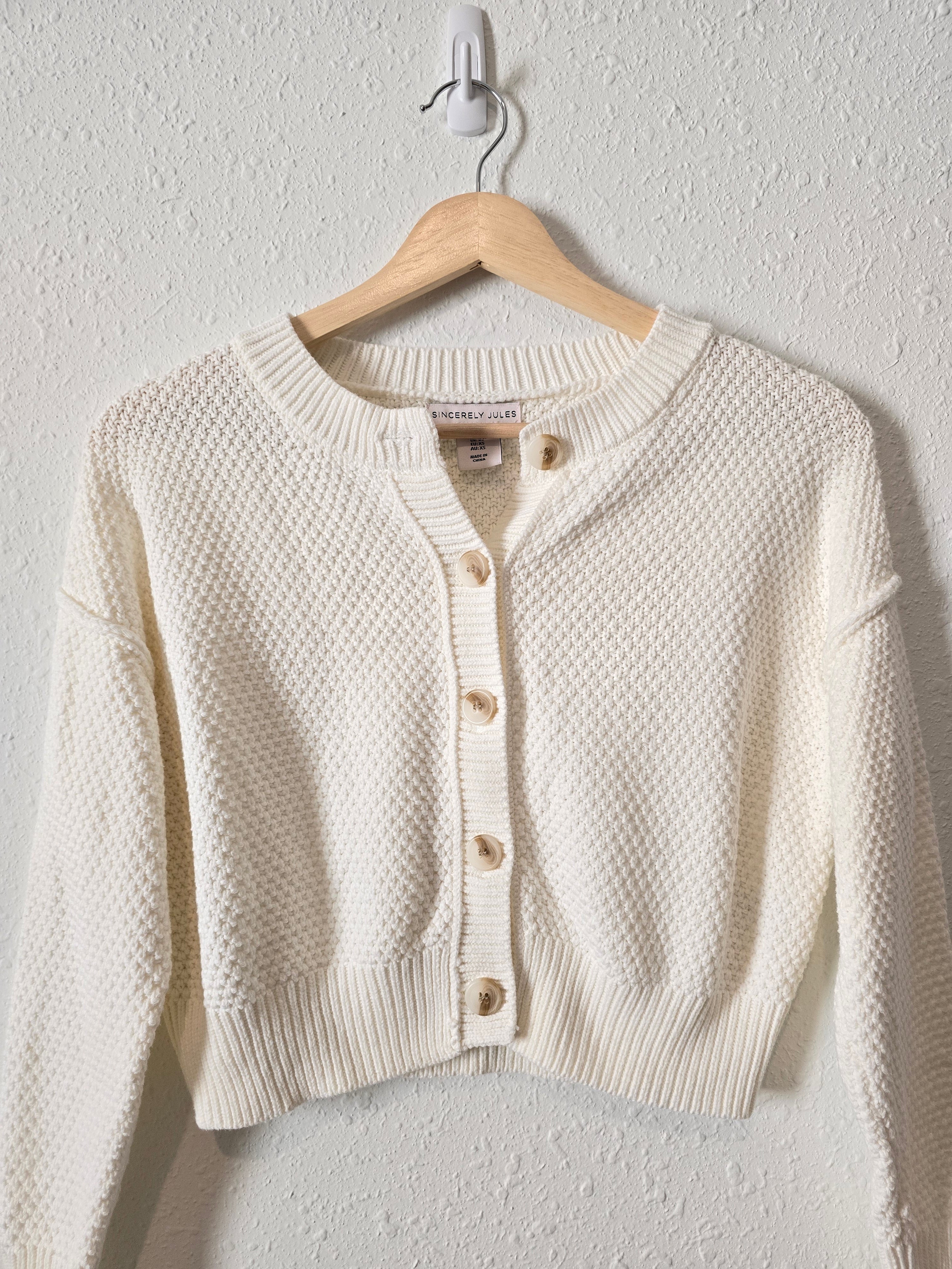 Textured Button Up Sweater (XS)