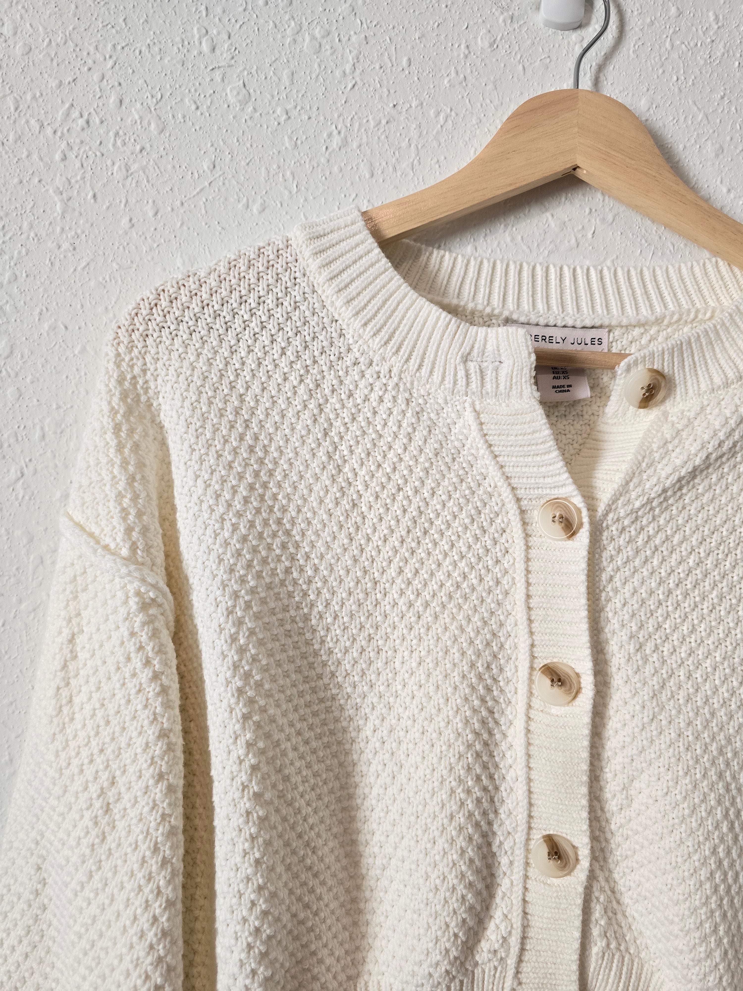 Textured Button Up Sweater (XS)