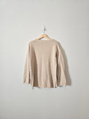 Oversized Waffle Henley Sweater (S)