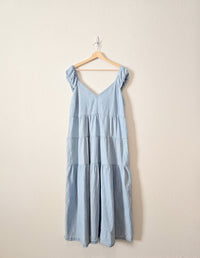 Denim Tiered Maxi Dress (XL)