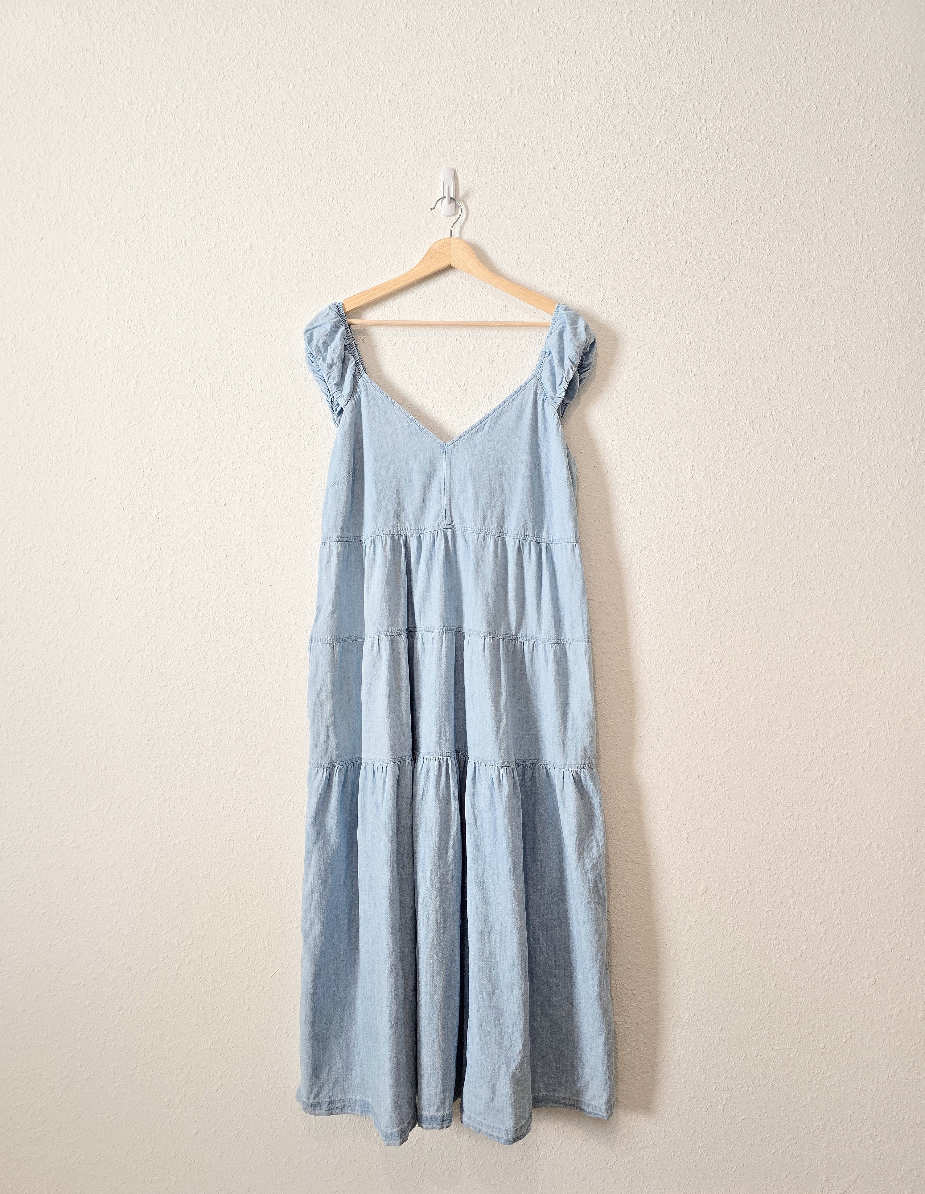 Denim Tiered Maxi Dress (XL)