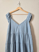 Denim Tiered Maxi Dress (XL)