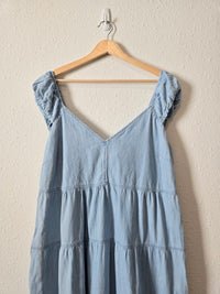 Denim Tiered Maxi Dress (XL)