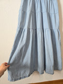 Denim Tiered Maxi Dress (XL)