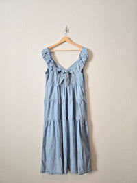 Denim Tiered Maxi Dress (XL)