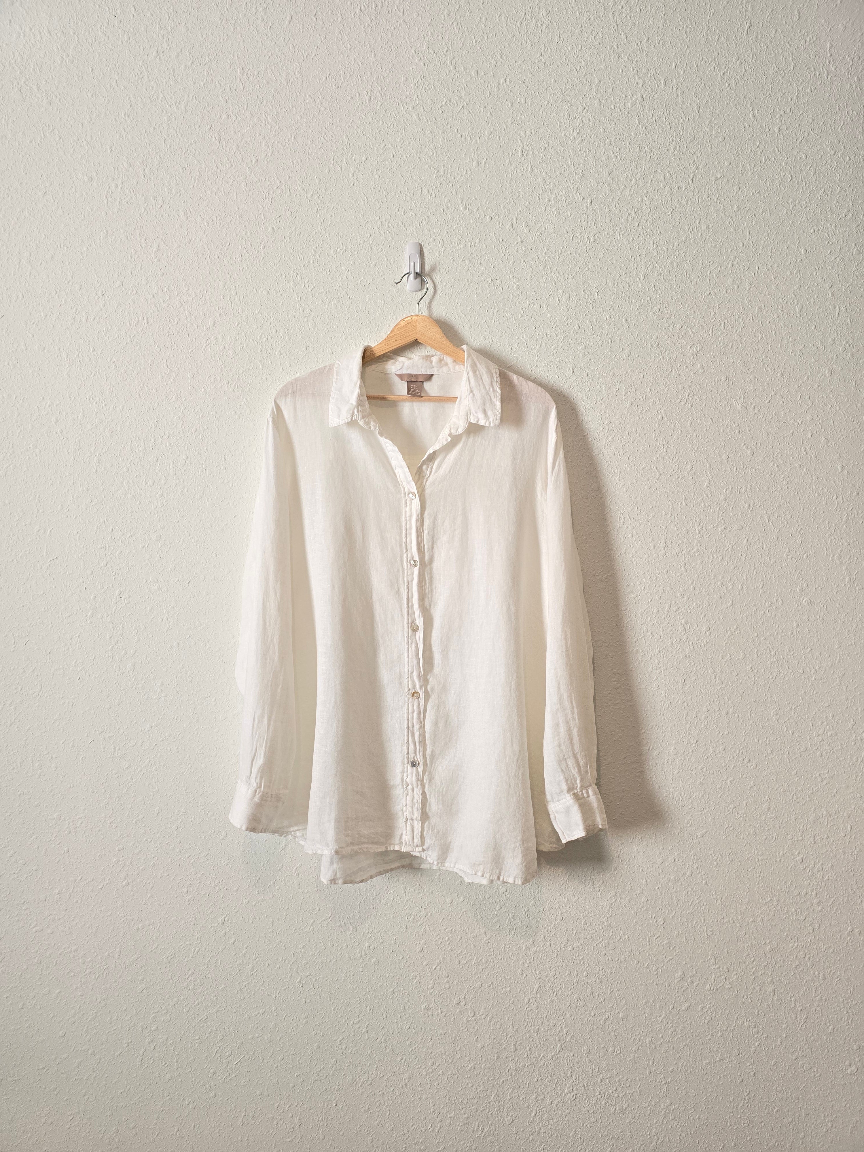 White Linen Button Up (2X)