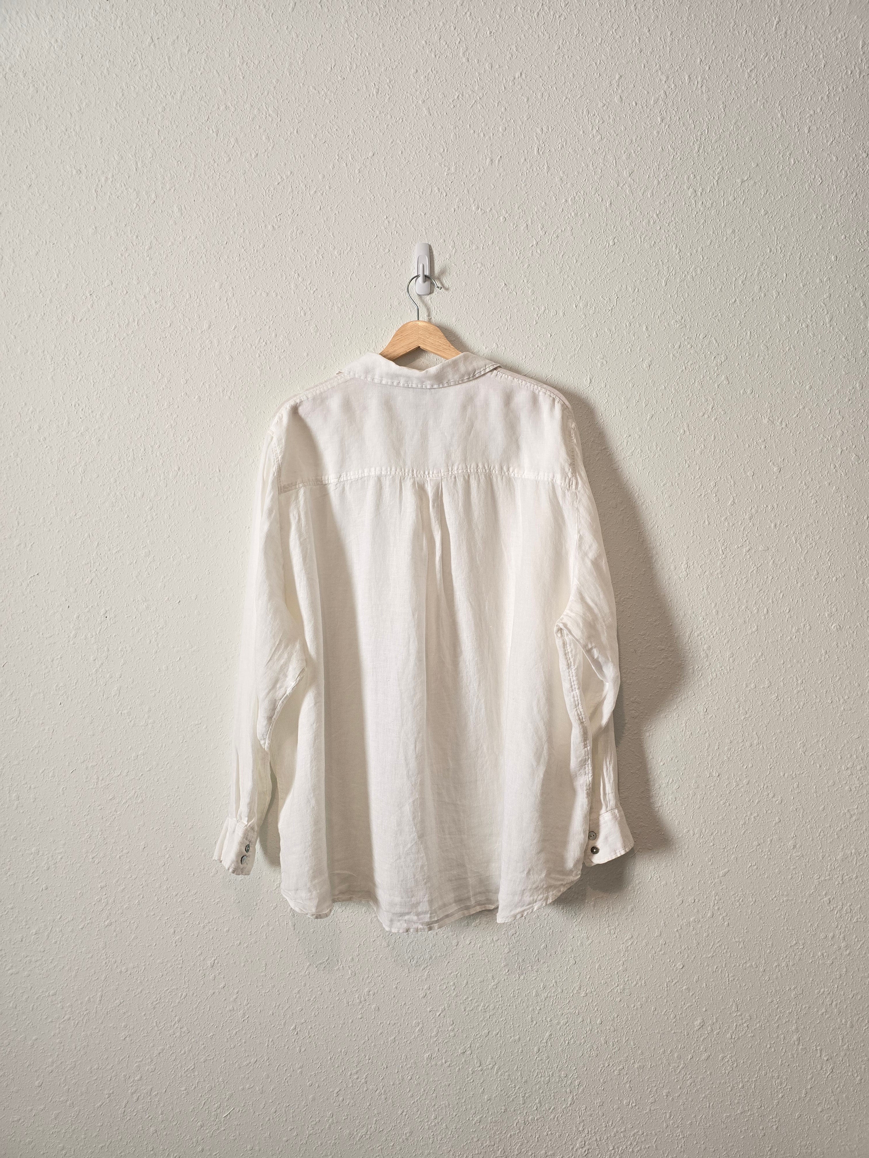 White Linen Button Up (2X)