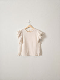 Gauze Flutter Sleeve Top (L)