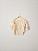 Cream Ruffle Knit Top (XS)