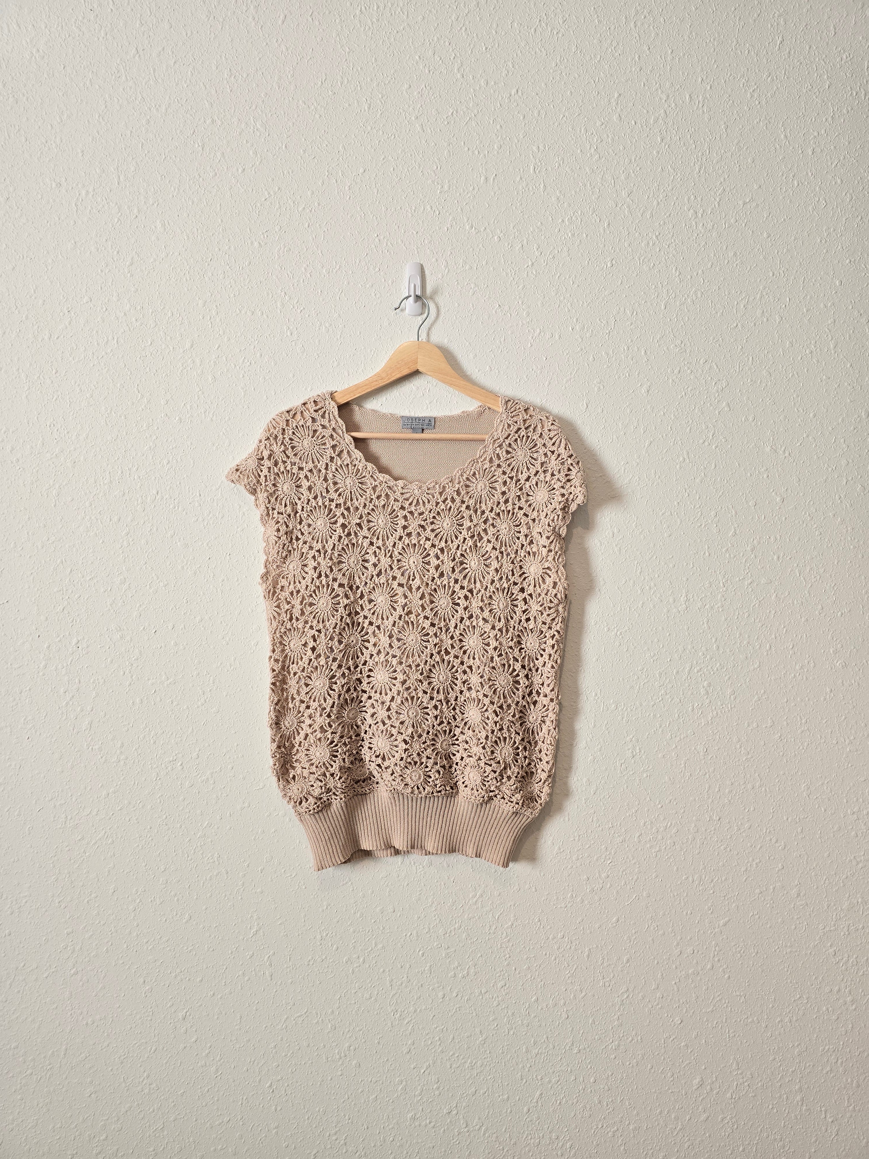 Floral Crochet Sweater Top (L)